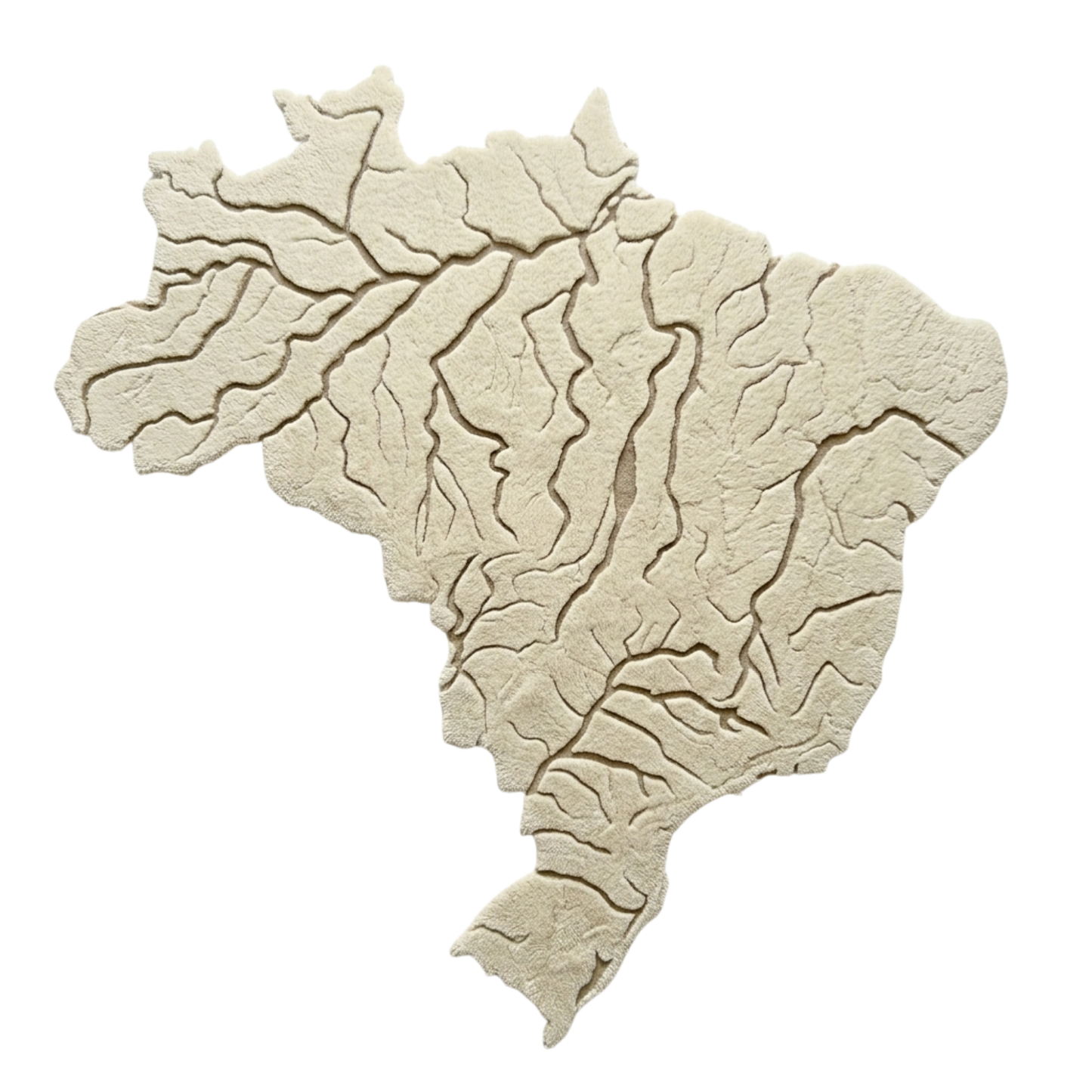 Textured rug of Brazil on a white background